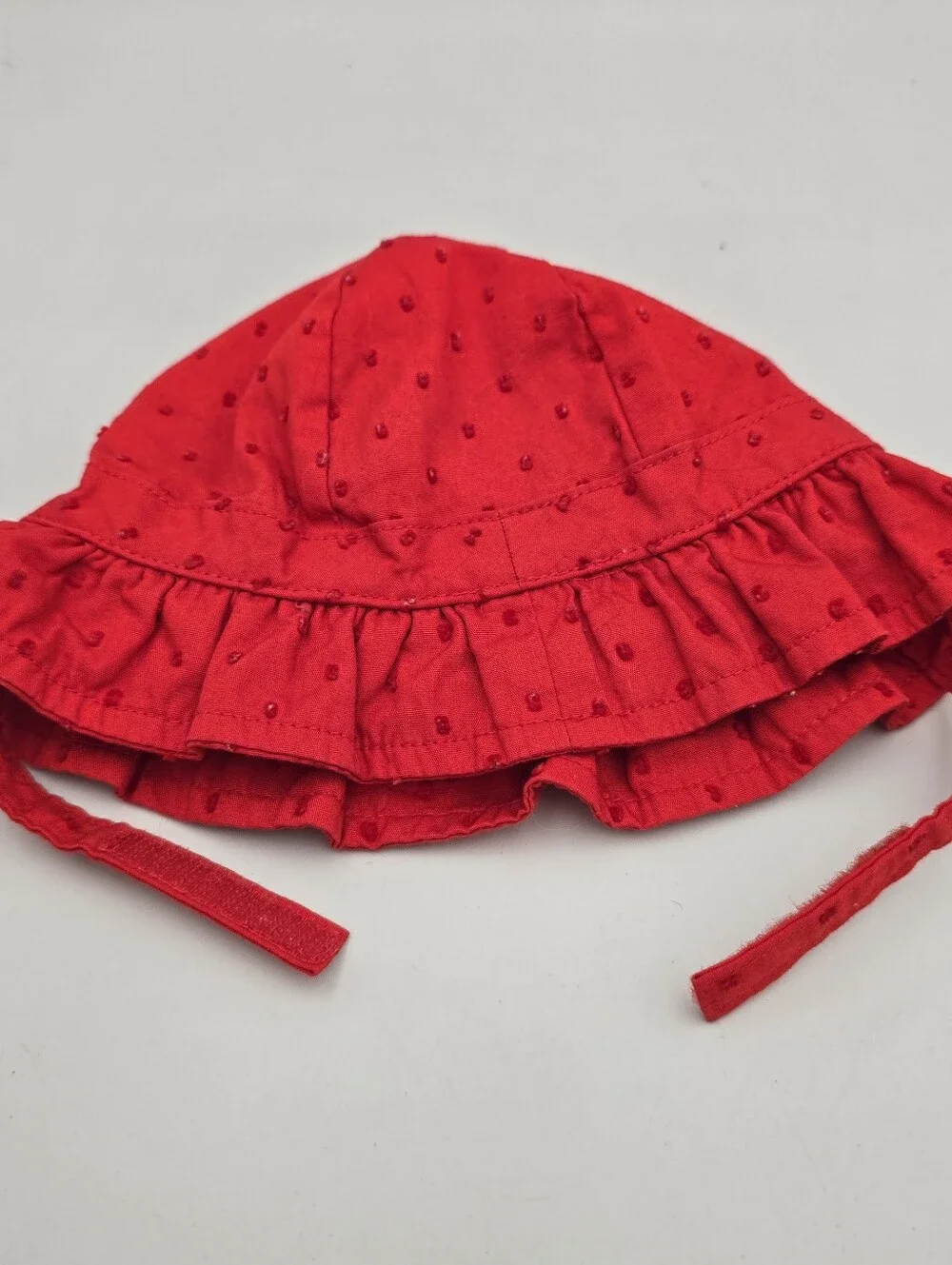 Gymboree Infants Girls Cotton Red Sun Bucket Hat Size 0-3 Months